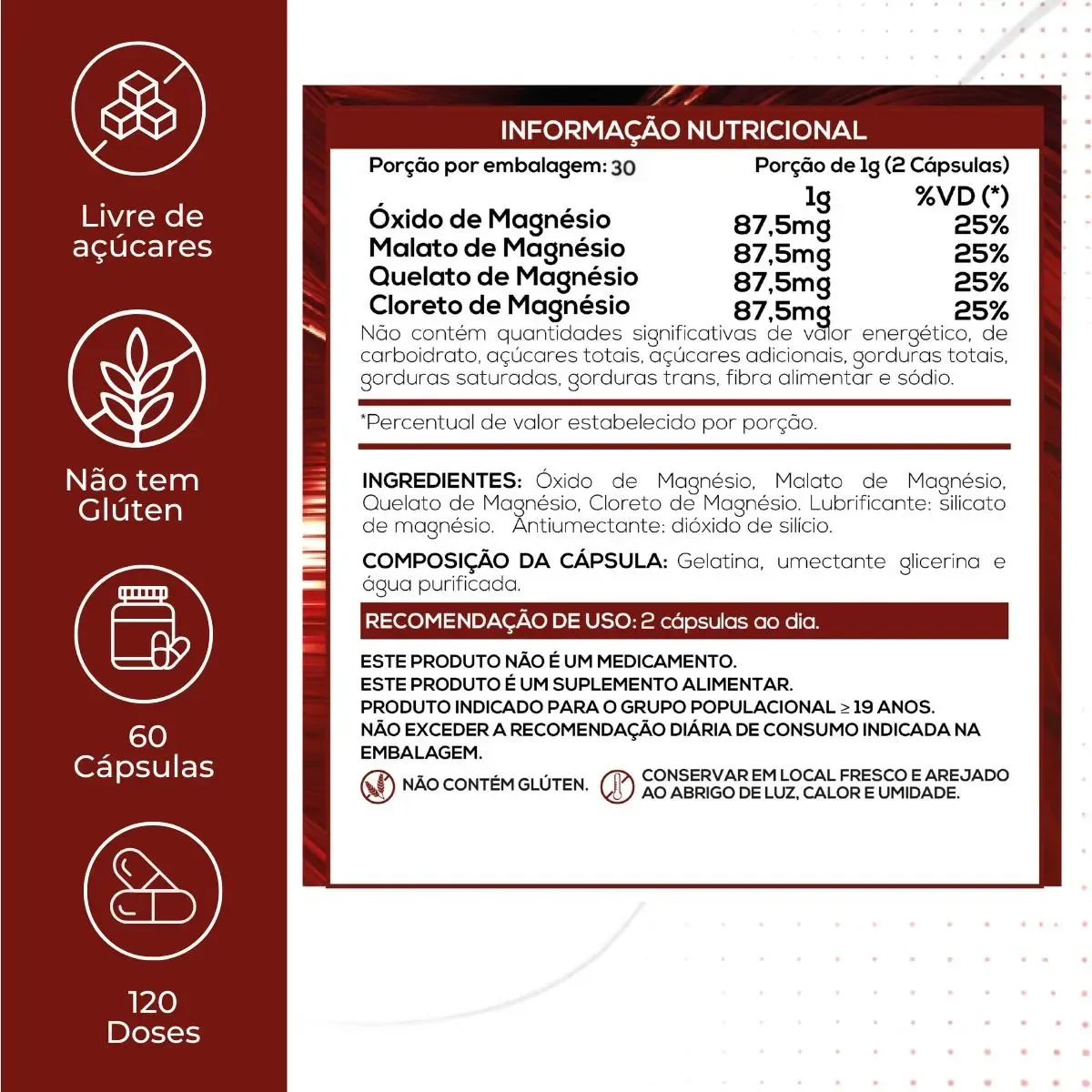 Tetra Magnésio — tabela nutricional